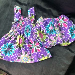 Mon Petit Matching Floral Scrunch Dress